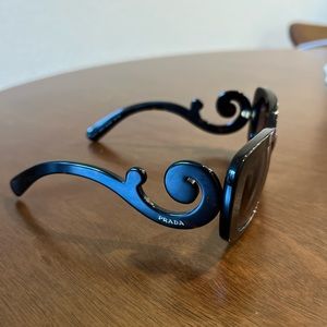 Prada Baroque Swirl Brown Gradient Tortoise Sunglasses with Case